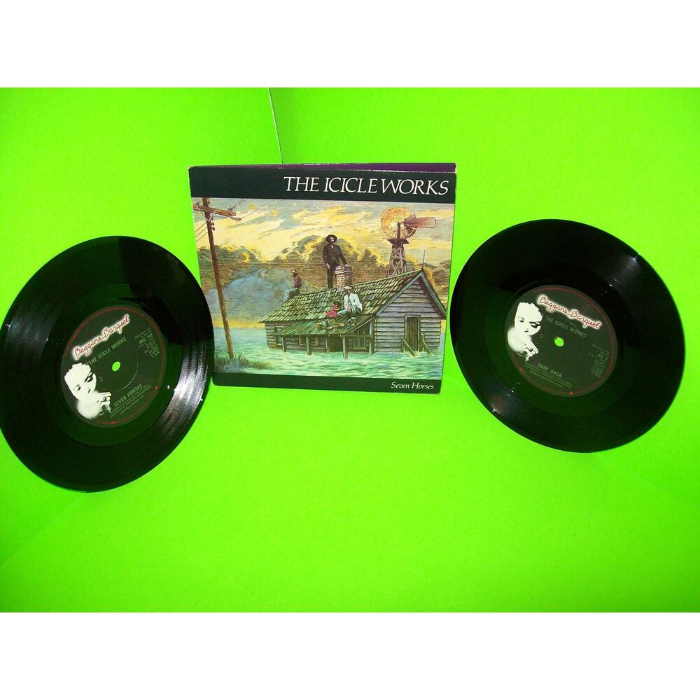 The Icicle Works ‎– Seven Horses 1985 Vintage Vinyl Double 7" GateFold 45 Set